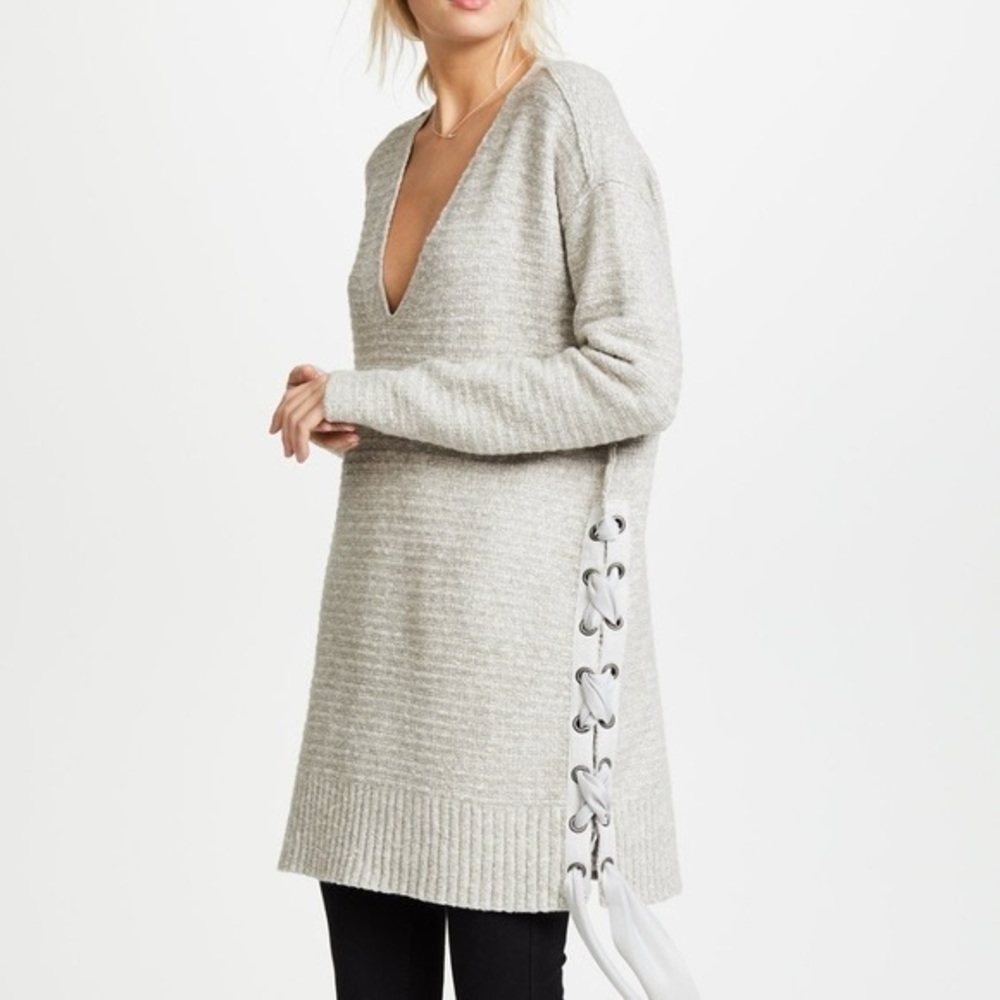 Free People Heart It Lace v-neck Pullover Sweater